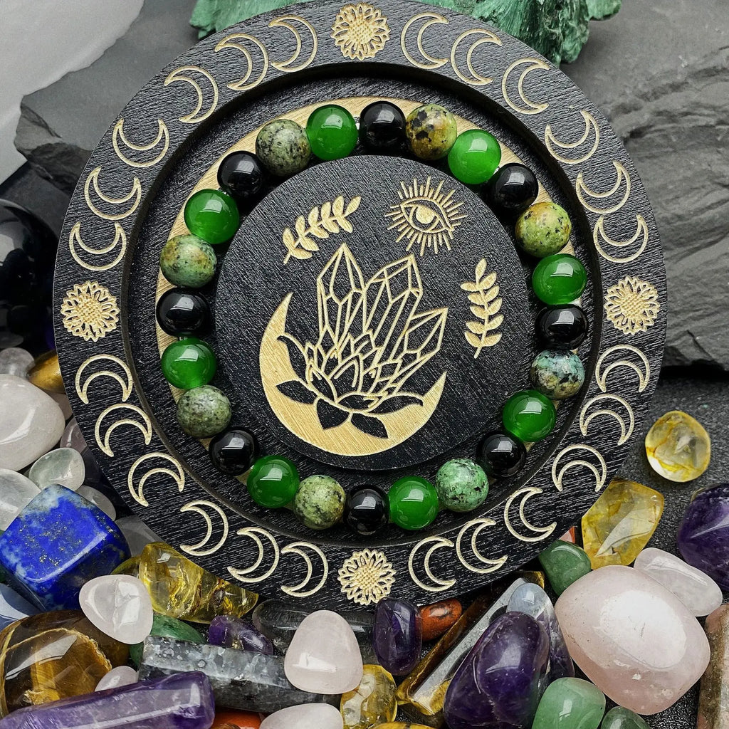 Emerald Vibe™ Green Beaded Bracelet (Handmade Stretch)