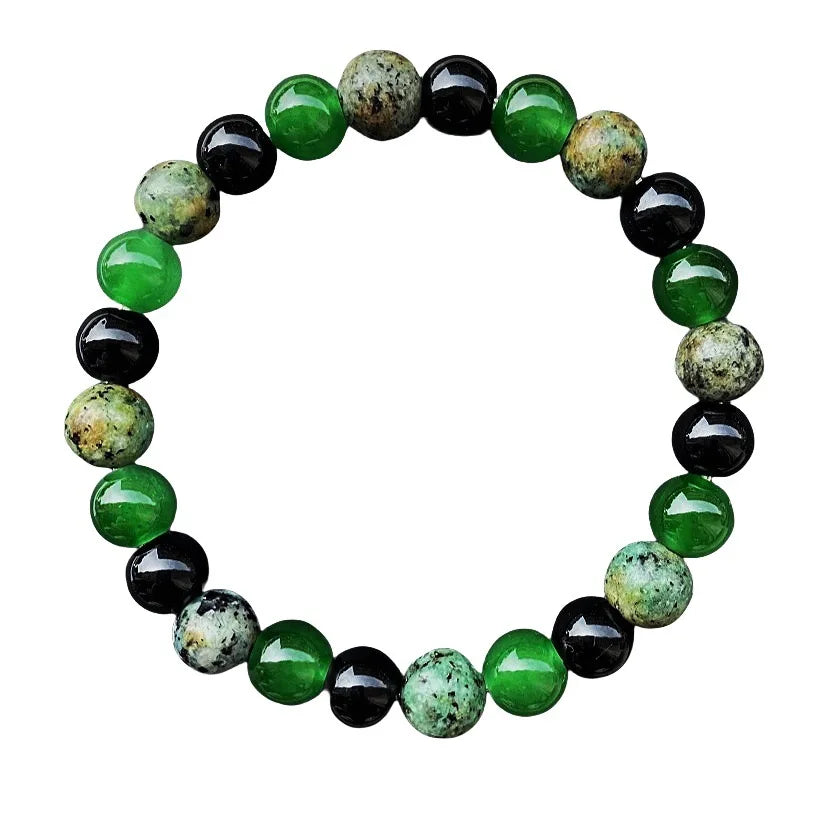 Emerald Vibe™ Green Beaded Bracelet (Handmade Stretch)